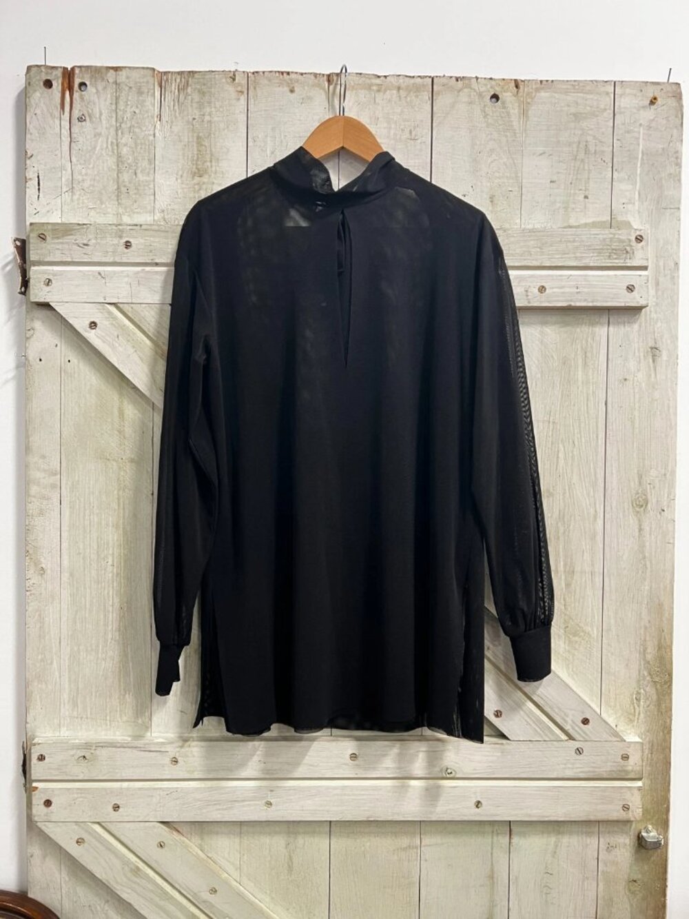 Shan Black Sheer Back Tie Tunic Size 4